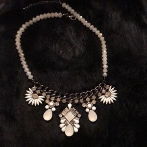 Springtime white stone necklace